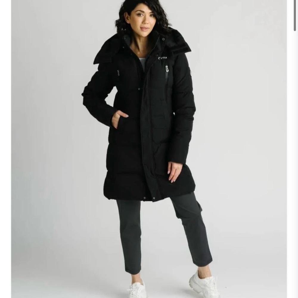 Black Long Puffer Coat - Women’s Winter Jacket